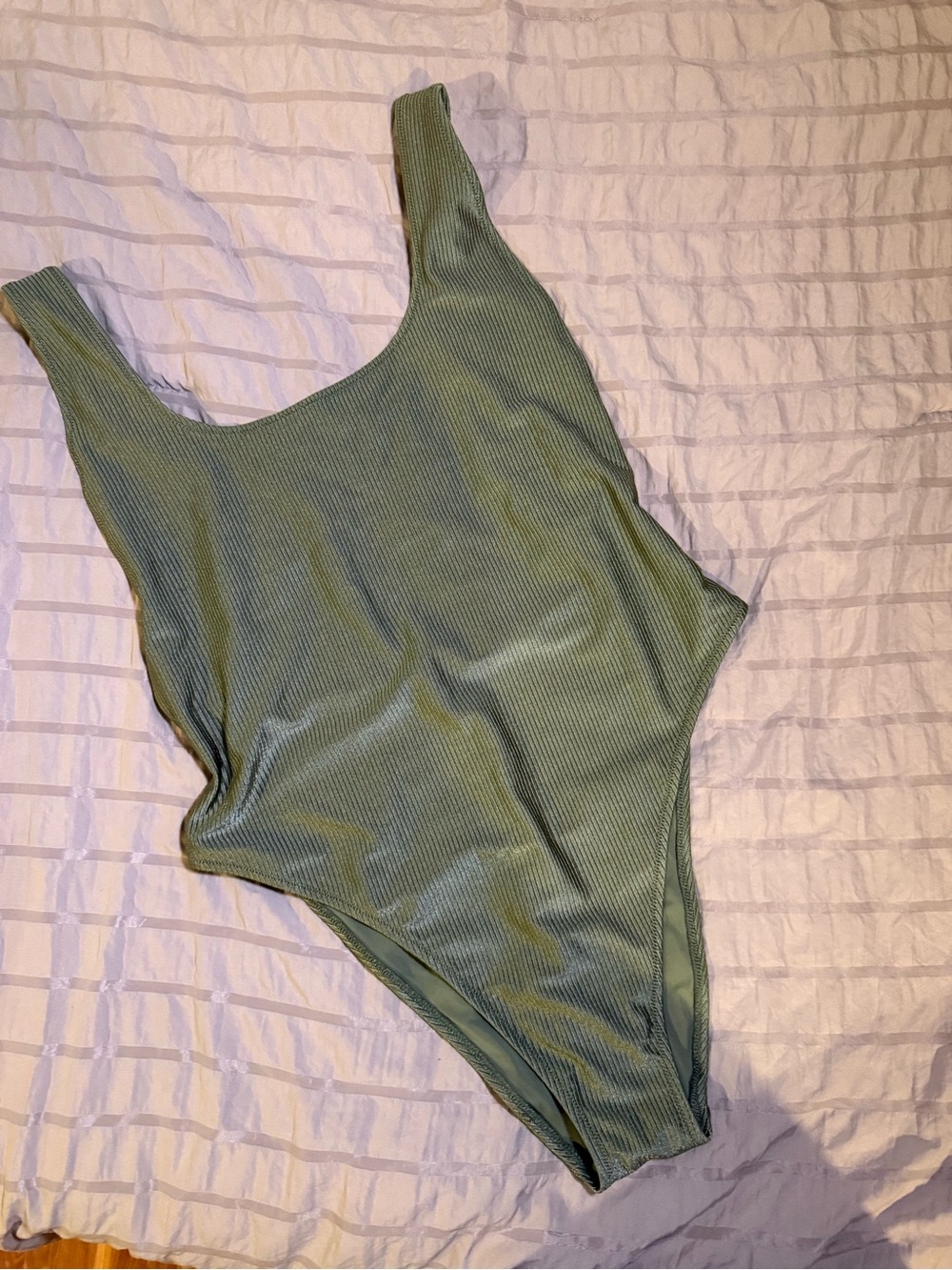 aerie Ribbed One-Piece cheekiest  Swimsuit in Sage